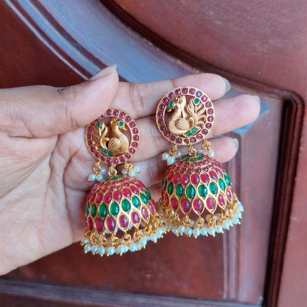 Premium Real Kemp Antique Jhumkas