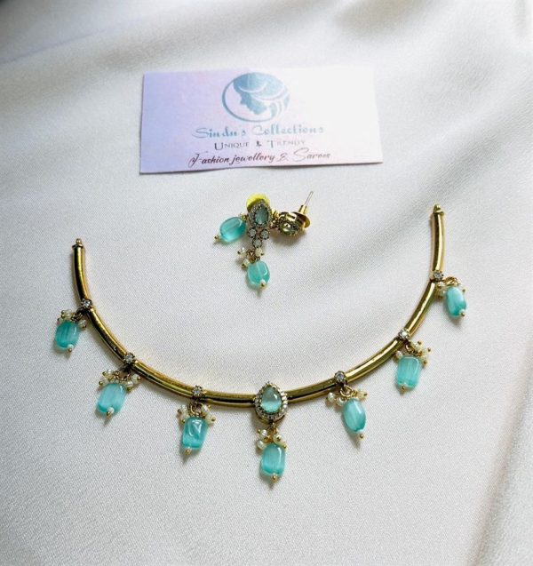 Premium & Budget Friendly Tiny Cute Necklace(sky blue)