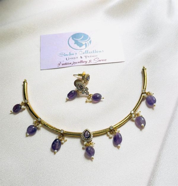 Premium & Budget Friendly Tiny Cute Necklace(violet)