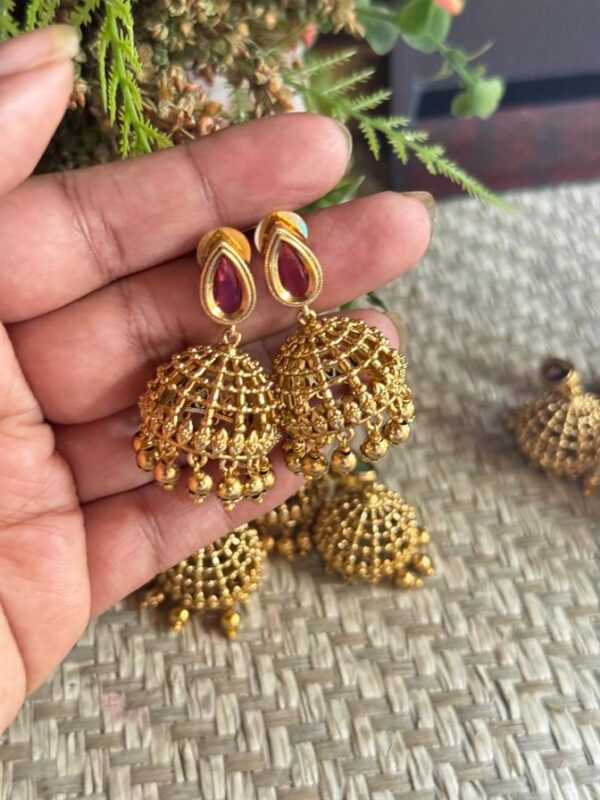 Antique Jhumka(Maroon)