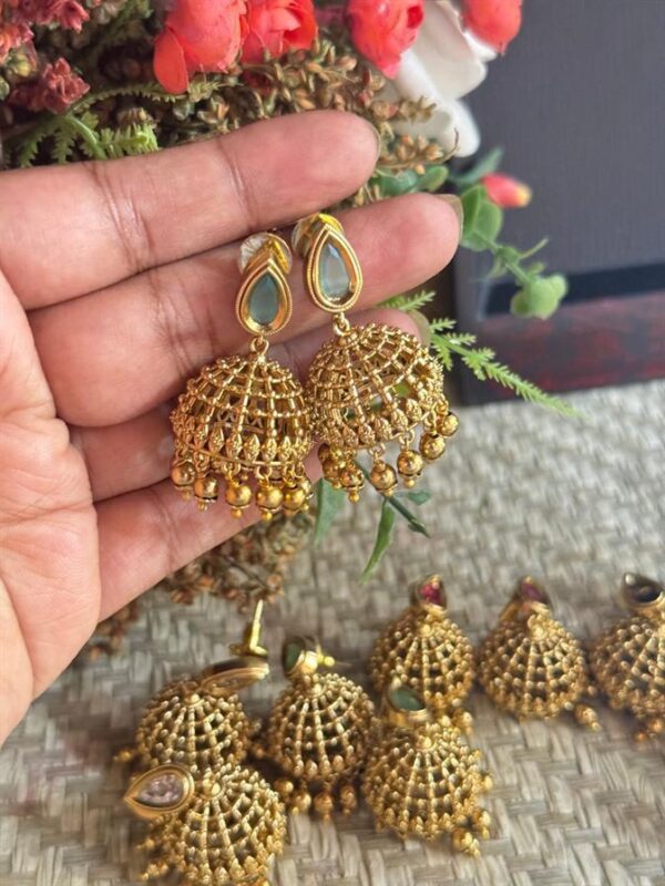 Antique Jhumka(Light sea green)
