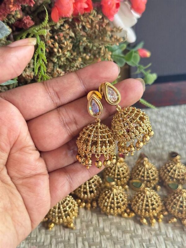 Antique Jhumka(White)