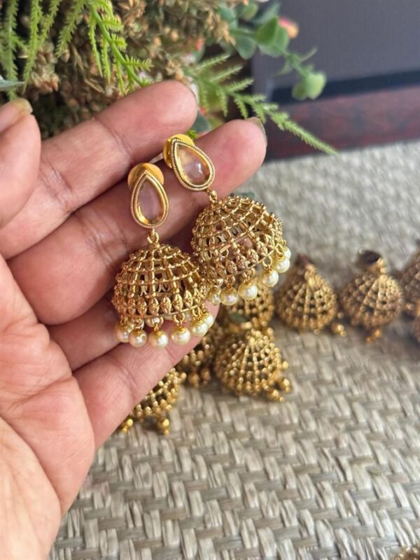 Antique Jhumka(Flamingo)