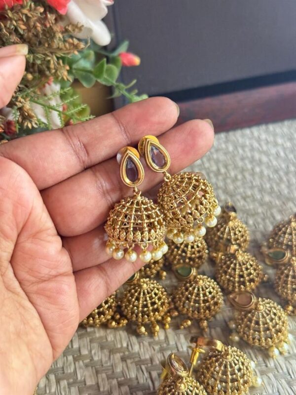 Antique Jhumka(Pink)