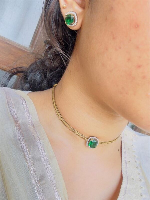 Simple and cute tiny choker(Green) - Image 2